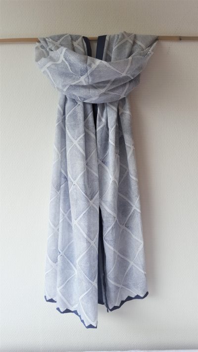 The Blockprint Tree - scarf - infinity with applique finish 2