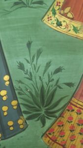 the blockprint tree - scrapbook - scarf - secret garden green silk - 1
